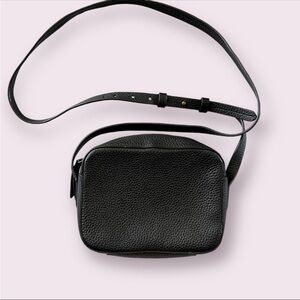 Black Textured Crossbody Bag
